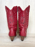 Women's Size 6.5 Vintage ACME Dingo Red Leather Cowboy Boots - Made in USA