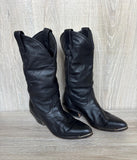 Womens Size 5.5 Vintage Laredo Black Leather Slouch Cowboy Boots - Made in USA