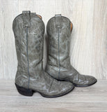 Women’s Size 6.5 Vintage 80s Nocona Gray Leather Cowboy Boots