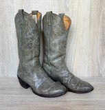Women’s Size 6.5 Vintage 80s Nocona Gray Leather Cowboy Boots