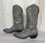 Women’s Size 6.5 Vintage 80s Nocona Gray Leather Cowboy Boots