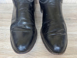 Size 9 Vintage 90s Justin Black Leather Roper Cowboy Boots