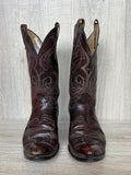 Size 9 Vintage 70s Laredo Cherry / Brownish Maroon Leather Cowboy Boots - Made in USA
