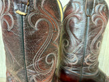 Size 9 Vintage 70s Laredo Cherry / Brownish Maroon Leather Cowboy Boots - Made in USA
