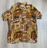 Vintage 60s Kamawhahee Hawaiian Button Up Shirt - 100% Silkana