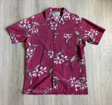 Vintage 80s Waikiki Holiday - Faded Red Hawaiian Floral Button Up Shirt - Medium