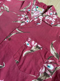 Vintage 80s Waikiki Holiday - Faded Red Hawaiian Floral Button Up Shirt - Medium