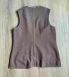 Vintage 60s Act III Brown/White Polyester Leisure Vest - Med/Lrg