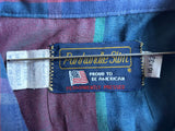 Vintage 80s Panhandle Slim Purple / Maroon / Blue Plaid Western Pearlsnap Shirt - Med/Lrg