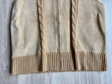 Vintage 90s Designers Studio Beige Suede Zip Up Sweater Vest - Small