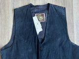 Vintage 90s Deadstock Lears Navy Blue Suede Vest - Medium