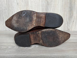 Size 8.5 Vintage Boulet Brown Faux Lizard Skin Cowboy Boots - Made in Canada