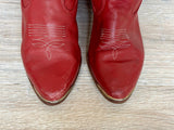 Women's Size 6.5 Vintage ACME Dingo Red Leather Cowboy Boots - Made in USA