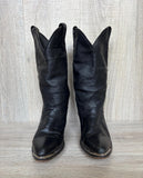 Womens Size 5.5 Vintage Laredo Black Leather Slouch Cowboy Boots - Made in USA