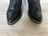 Womens Size 5.5 Vintage Laredo Black Leather Slouch Cowboy Boots - Made in USA