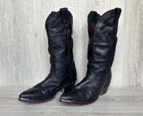 Womens Size 5.5 Vintage Laredo Black Leather Slouch Cowboy Boots - Made in USA