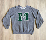 Vintage 80s Bishop McGuiness M Fighting Irish Sweatshirt - Sun Belt, Made in USA, Medium