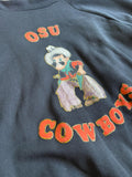 Vintage 90s Handmade OSU Pistol Pete Cardigan/Sweatshirt Oklahoma State