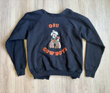Vintage 90s Handmade OSU Pistol Pete Cardigan/Sweatshirt Oklahoma State