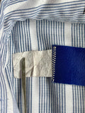 Vintage 60s Panhandle Slim Blue/White Striped Long Sleeve Pearl Snap Western Shirt - L/XL