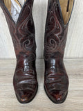 Size 9 Vintage 70s Laredo Cherry / Brownish Maroon Leather Cowboy Boots - Made in USA