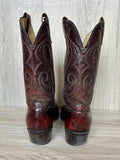 Size 9 Vintage 70s Laredo Cherry / Brownish Maroon Leather Cowboy Boots - Made in USA