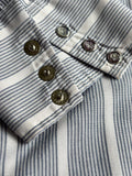 Vintage 60s Panhandle Slim Blue/White Striped Long Sleeve Pearl Snap Western Shirt - L/XL