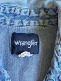 Vintage 90s Wrangler Denim Sleeveless / Cropped Pearlsnap Western Work Shirt - XL