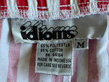 Vintage 80s Idioms Red / White Striped / Surfer Beach Shorts - 36 Waist