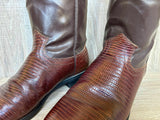 Size 8.5 EE Vintage 80s Wrangler Faux Lizard Skin Cowboy Boots