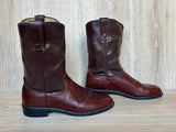 Size 8.5 EE Vintage 80s Wrangler Faux Lizard Skin Cowboy Boots