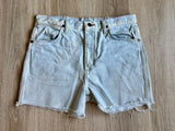 Classic Wrangler 936 White Wash Denim Cutoff Shorts (32 Waist)