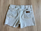 Classic Wrangler 936 White Wash Denim Cutoff Shorts (32 Waist)