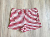 Vintage 80s Idioms Red / White Striped / Surfer Beach Shorts - 36 Waist
