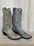 Women’s Size 9B Vintage 80s Mercedes by Teners Gray Leather Cowboy Boots