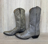 Women’s Size 9B Vintage 80s Mercedes by Teners Gray Leather Cowboy Boots