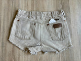 Classic Wrangler 936 Beige / Cream Denim Cutoff Shorts (30 Waist)