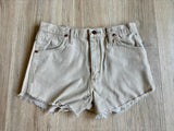 Classic Wrangler 936 Beige / Cream Denim Cutoff Shorts (30 Waist)