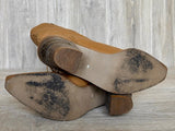 Women's Size 9 Vintage Code West Tall Beige Brown Fringe Cowboy Boots
