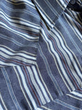 Vintage 90s Plains by ELY Blue White Striped Western Short Sleeve Pearlsnap Shirt - Large