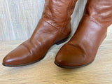 Women's size 7 Vintage 80s Choice Brown Leather Knee-High Equestrian Riding Boots