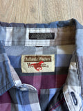 Vintage 80s Youngbloods Maroon / Blue / Grey Plaid Western Pearlsnap Shirt - Med/Lrg