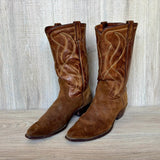Size 9.5 Vintage Acme Brown Roughout Suede Leather Cowboy Boots