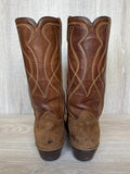 Size 9.5 Vintage Acme Brown Roughout Suede Leather Cowboy Boots