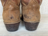 Size 9.5 Vintage Acme Brown Roughout Suede Leather Cowboy Boots