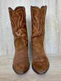 Size 9.5 Vintage Acme Brown Roughout Suede Leather Cowboy Boots