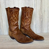 Size 9.5 Vintage Acme Brown Roughout Suede Leather Cowboy Boots