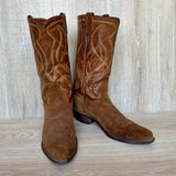 Size 9.5 Vintage Acme Brown Roughout Suede Leather Cowboy Boots