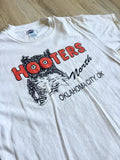 Classic White Hooters Oklahoma City T-Shirt (Size Sm/Med)