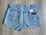 Classic Wrangler 936 Light Wash Blue Jean / Denim Cutoff Shorts (33-34 Waist)